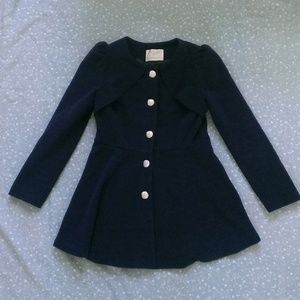 Japanese Brand YOCO Girl's Navy Blue Coat